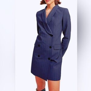 Theory Striped Stretch Wool Shawl Blazer Dress in Size 4